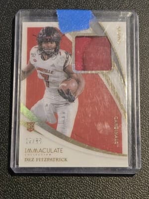 2021 Panini Immaculate Collection Collegiate Dez Fitzpatrick Gloves #/80 - Image 1