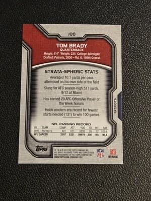 2012 Topps Strata (Retail) #100 Tom Brady - Thumbnail 2