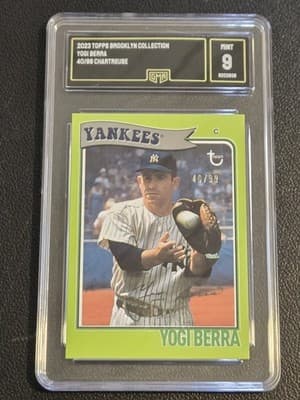 2023 Topps Brooklyn Collection #8 Yogi Berra Chartreuse GMA 9 #/99 - Image 1