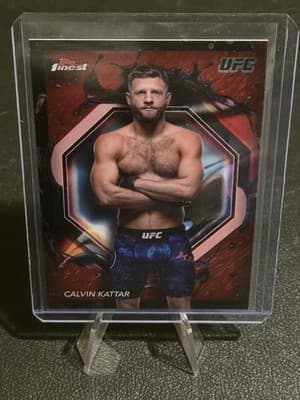 2024 Topps Finest UFC #275 Calvin Kattar Red Shimmer Refractors - Image 1
