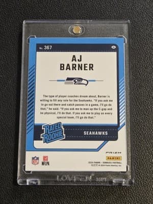 2024 Donruss #367 A.J. Barner Optic Rated Rookies Preview Red Pandora - Thumbnail 2