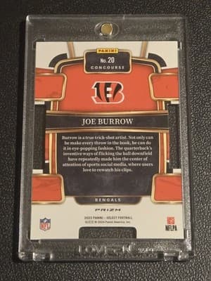 2023 Panini Select #20 Joe Burrow Silver Prizms Die Cuts - Thumbnail 2