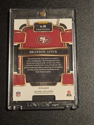 2023 Panini Select #89 Brandon Aiyuk Red and Blue Prizms Die Cuts - Thumbnail 2