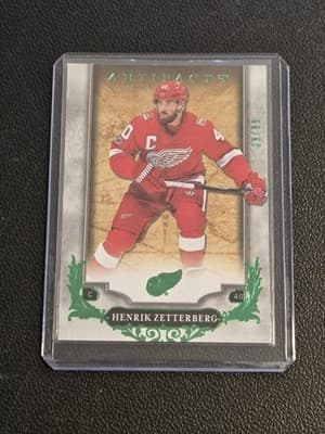 2018-19 Upper Deck Artifacts #122 Henrik Zetterberg Emerald #/99 - Image 1