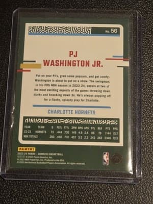 2023-24 Donruss #56 PJ Washington Jr. Green Laser Holo - Thumbnail 2