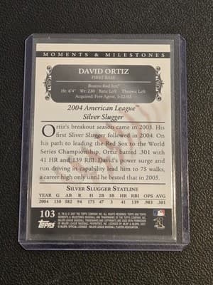 2007 Topps Moments & Milestones #103-47 David Ortiz Black #/29 - Thumbnail 2