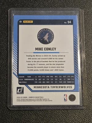 2024-25 Donruss #94 Mike Conley Blue Disco #23/75 - Thumbnail 2
