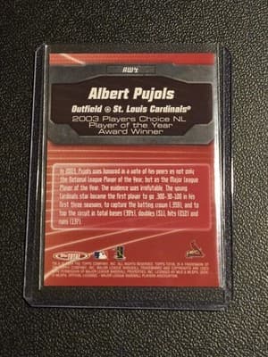 2004 Topps Total #AW4 Albert Pujols Total Award Winners - Thumbnail 2