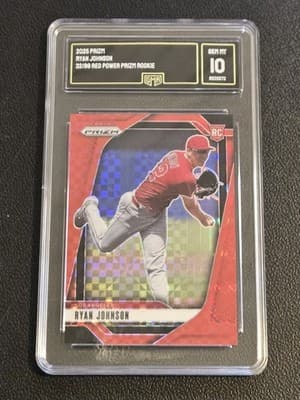 2025 Panini Prizm #293 Ryan Johnson Red Power Prizm GMA 10 #/99 - Image 1