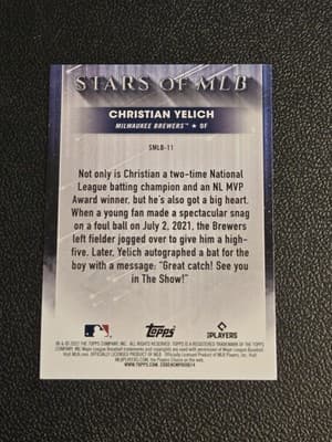 2022 Topps 1st Edition - Stars of MLB #SMLB-11 Christian Yelich - Thumbnail 2