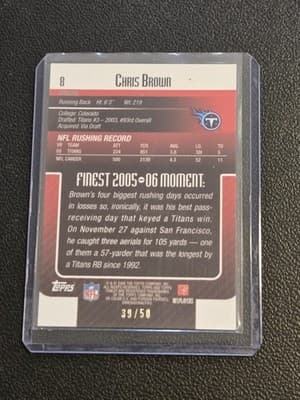 2006 Finest #8 Chris Brown Green Xfractors #/50 - Thumbnail 2