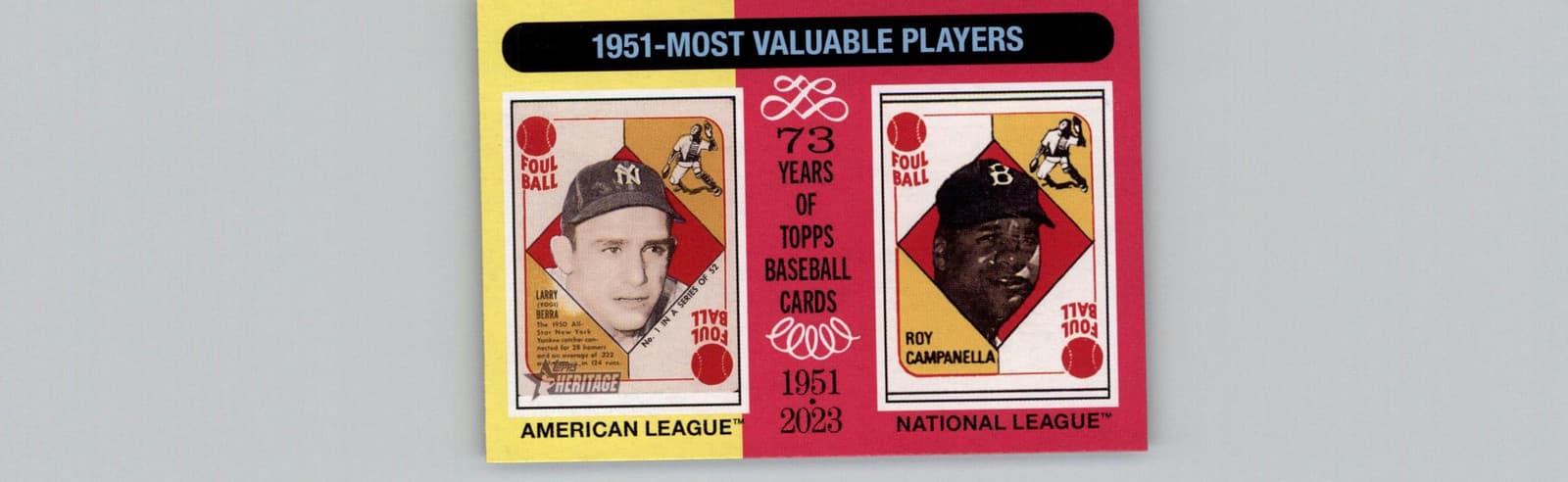 2024 Topps Heritage #189 1951 MVPs (Yogi Berra / Roy Campanella) MVP - Image 1
