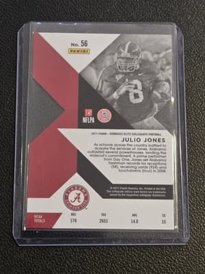 2017 Panini Elite Draft Picks #56 Julio Jones Red Die Cut #/49 - Thumbnail 2