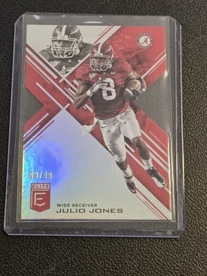 2017 Panini Elite Draft Picks #56 Julio Jones Red Die Cut #/49 - Image 1