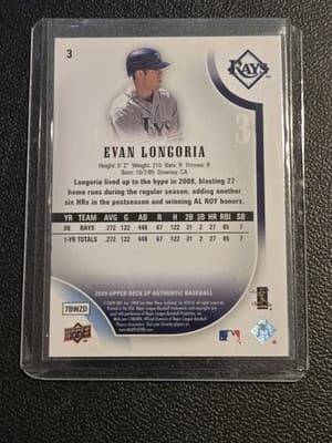 2009 SP Authentic #3 Evan Longoria - Thumbnail 2