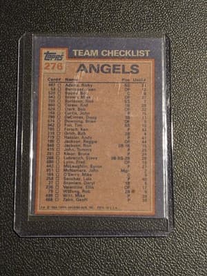 1984 Topps #276 Angels Leaders / Checklist (Rod Carew / Geoff Zahn) - Thumbnail 2