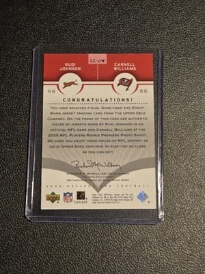 2005 Upper Deck Reflections R.Johnson / C.Williams Cut from the Same Cloth Red - Thumbnail 2