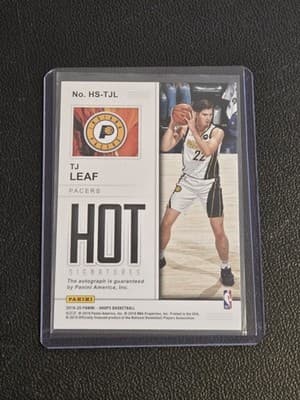 2019-20 Hoops #HS-TJL TJ Leaf Hot Signatures - Thumbnail 2