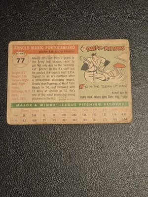 1955 Topps #77 Arnold Portocarrero - Thumbnail 2