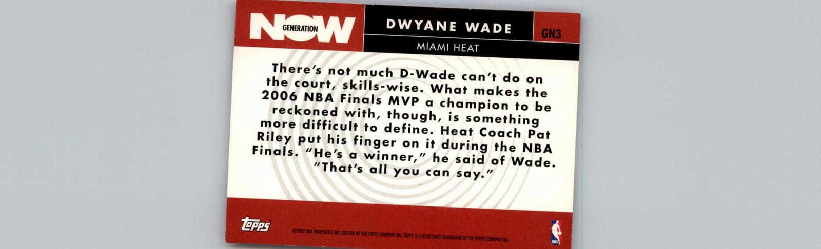 2007-08 Topps #GN3 Dwyane Wade Generation Now Miami Heat - Thumbnail 2