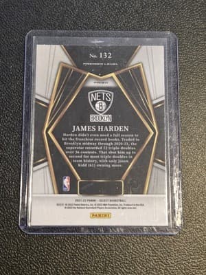 2021-22 Panini Select #132 James Harden Blue Prizms - Thumbnail 2