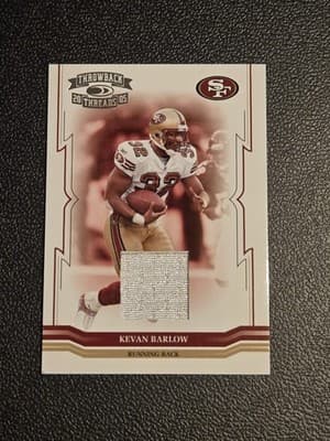 2005 Donruss Throwback Threads #124 Kevan Barlow Jerseys - Image 1