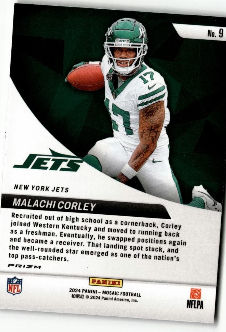 2024 Panini Mosaic #9 Malachi Corley Elevate Mosaic - Thumbnail 2