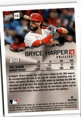 2024 Topps Archives #96WC-10 Bryce Harper 1996 Wrecking Crew - Thumbnail 2
