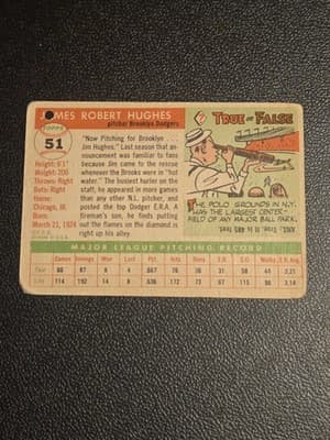 1955 Topps #51 Jim Hughes - Thumbnail 2