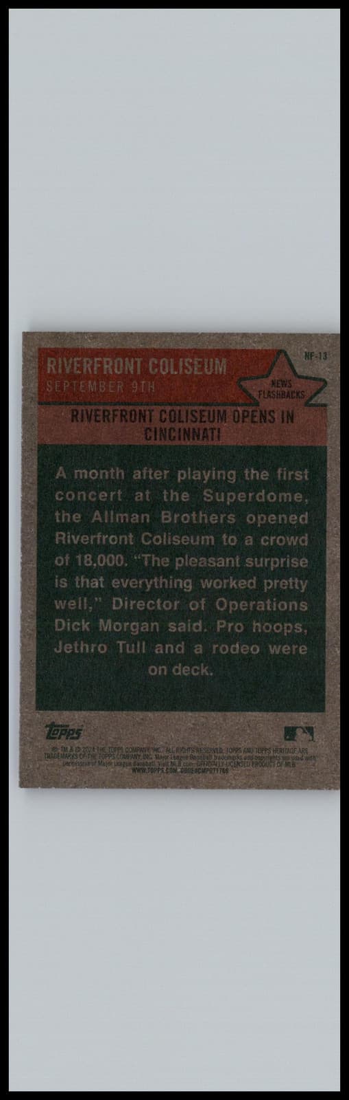 2024 Topps Heritage #NF-13 Riverfront Coliseum News Flashbacks - Thumbnail 2