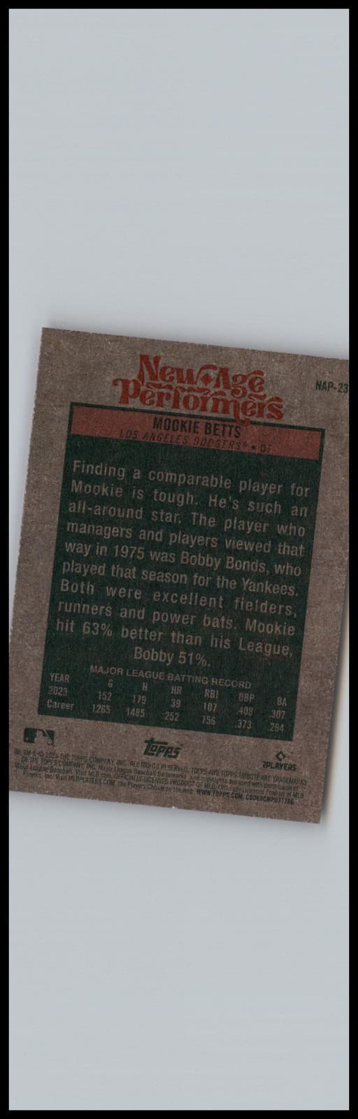 2024 Topps Heritage #NAP-23 Mookie Betts New Age Performers Los Angeles Dodgers - Thumbnail 2