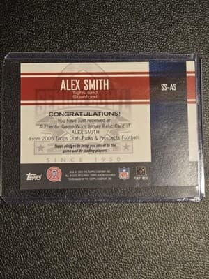 2005 Topps Draft Picks & Prospects #SS-AS Alex Smith Senior Standout Jersey - Thumbnail 2