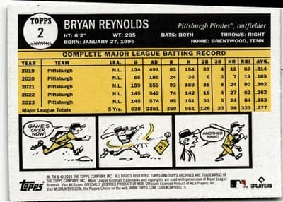 2024 Topps Archives #2 Bryan Reynolds - Thumbnail 2