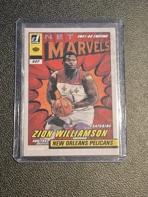 2021-22 Donruss #6 Zion Williamson Net Marvels Press Proof - Image 1