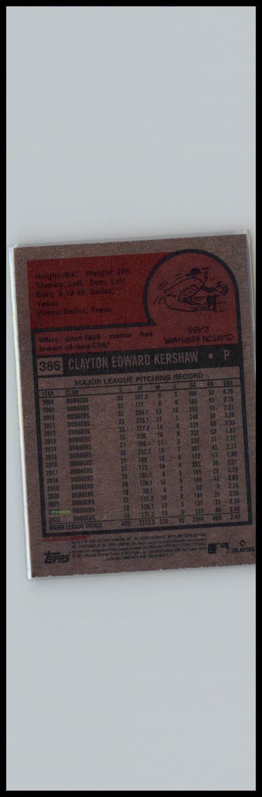 2024 Topps Heritage #386 Clayton Kershaw Los Angeles Dodgers - Image 1