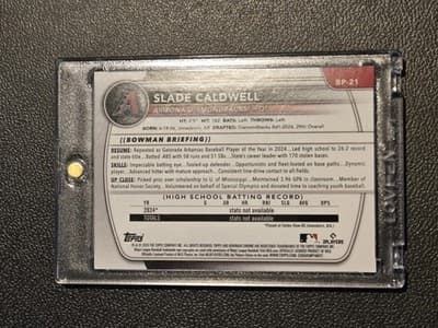 2025 Bowman #BP-21 Slade Caldwell Prospects - Thumbnail 2