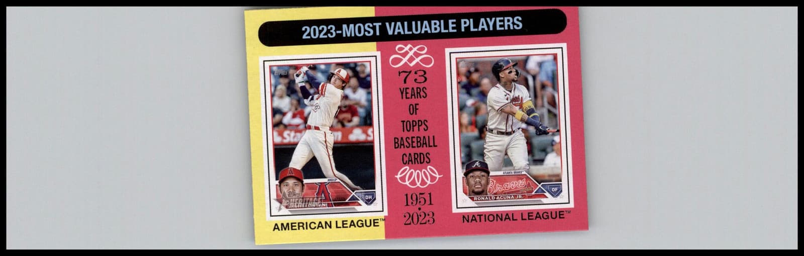 2024 Topps Heritage #204 2023 MVPs (Shohei Ohtani / Ronald Acuña Jr.) MVP - Image 1
