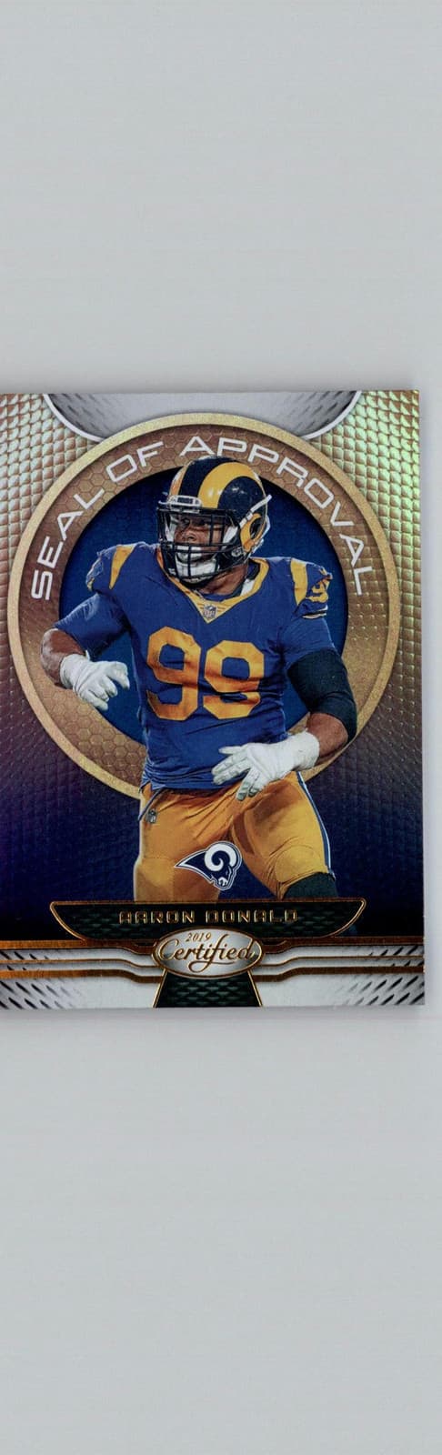 2019 Panini Certified #SA-AD Aaron Donald Seal of Approval Los Angeles Rams - Image 1