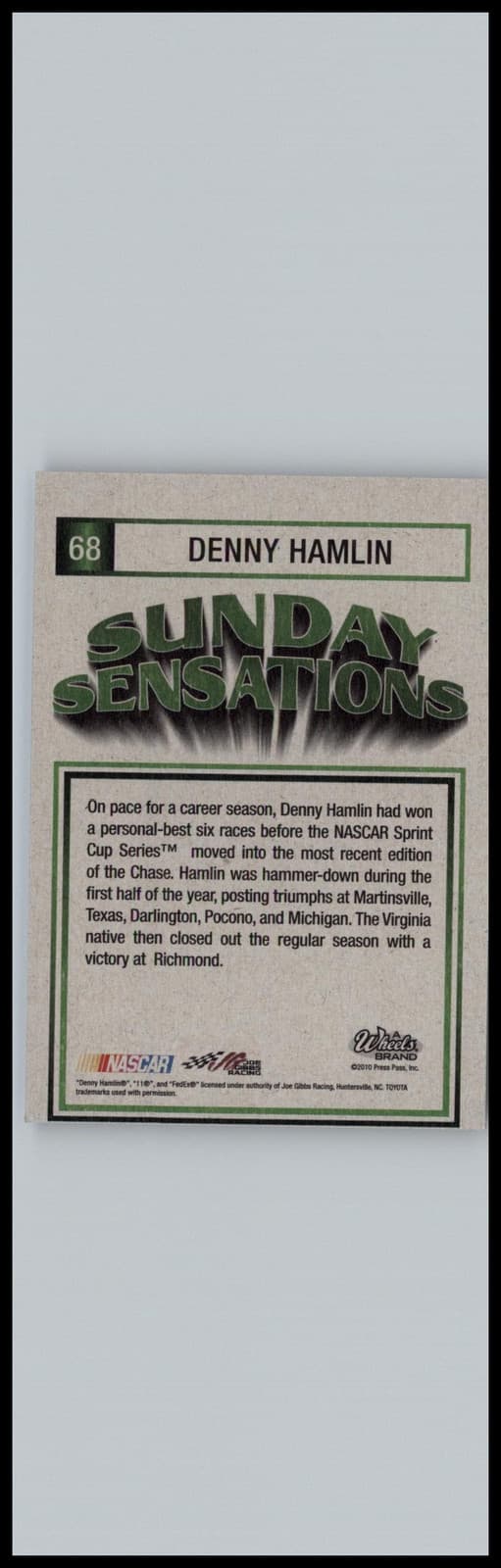 2011 Wheels Element #68 Denny Hamlin Joe Gibbs Racing - Thumbnail 2