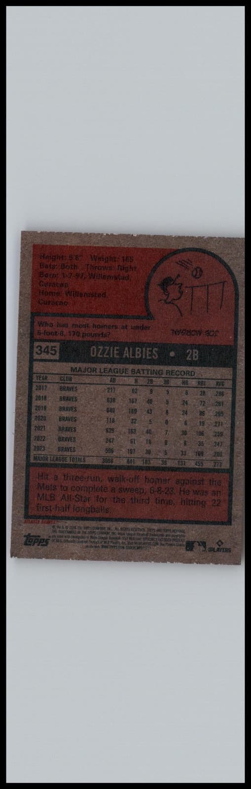 2024 Topps Heritage #345 Ozzie Albies - Thumbnail 2