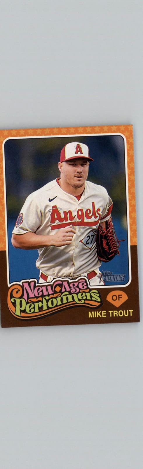 2024 Topps Heritage #NAP-3 Mike Trout New Age Performers Los Angeles Angels - Image 1