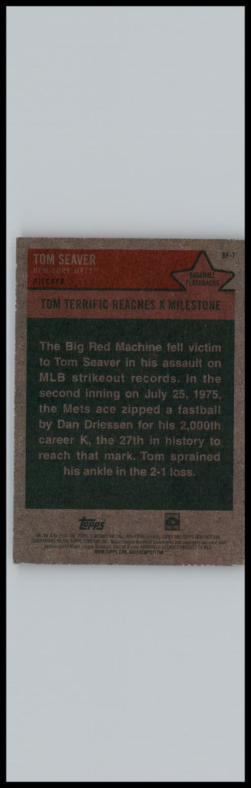 2024 Topps Heritage #BF-7 Tom Seaver Baseball Flashbacks New York Mets - Thumbnail 2