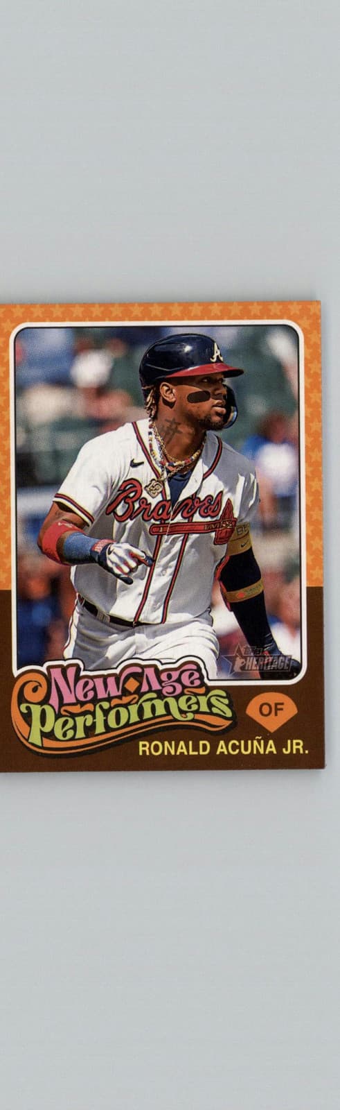 2024 Topps Heritage #NAP-10 Ronald Acuña Jr. New Age Performers Atlanta Braves - Image 1