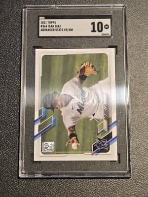 2021 Topps #364 Isan Diaz Advanced Stat #/300 - Image 1