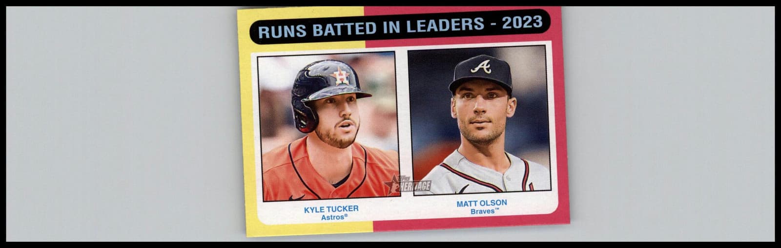 2024 Topps Heritage #308 Runs Batted In Leaders - 2023 Kyle Tucker / Matt Olson - Image 1