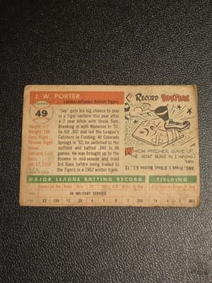 1955 Topps #49 J.W. Porter - Thumbnail 2