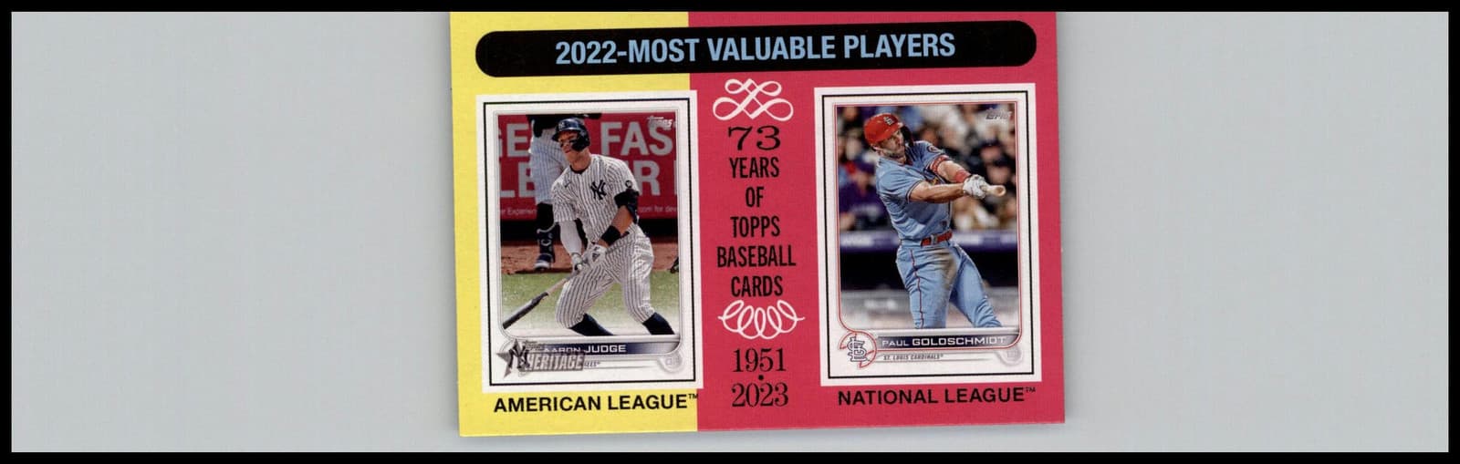 2024 Topps Heritage #212 2022 MVPs (Aaron Judge / Paul Goldschmidt) MVP - Image 1