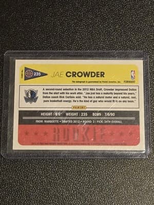 2013 Panini Past and Present basketball AUTOGRAPH #235 Jae Crowder - Thumbnail 2