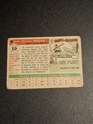 1955 Topps #10 Bob Keegan - Thumbnail 2