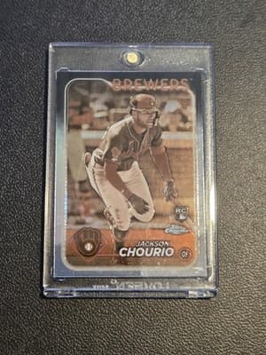 2024 Topps Chrome #161 Jackson Chourio Sepia Refractors - Image 1